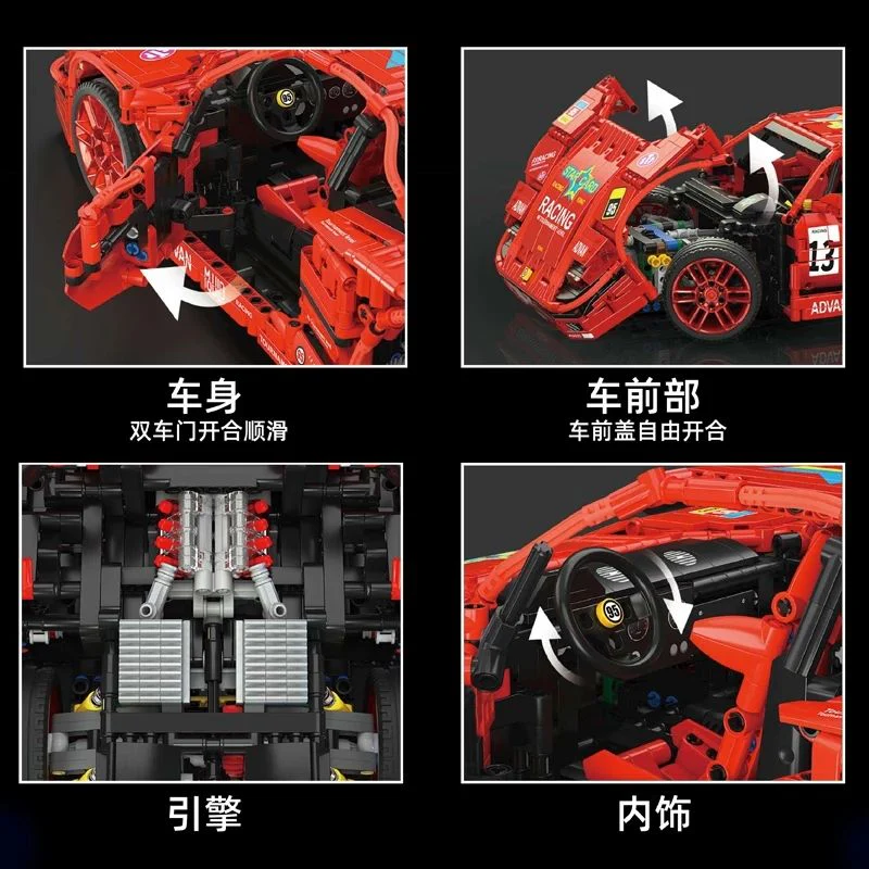 2688PCS Mould king 13095 Ferrari F40 1:10 - Image 3