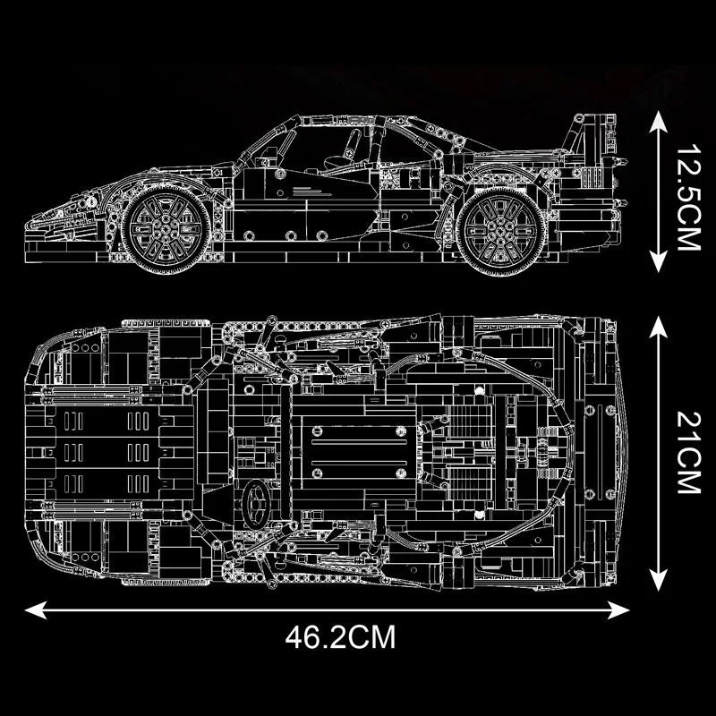 2688PCS Mould king 13095 Ferrari F40 1:10 - Image 6