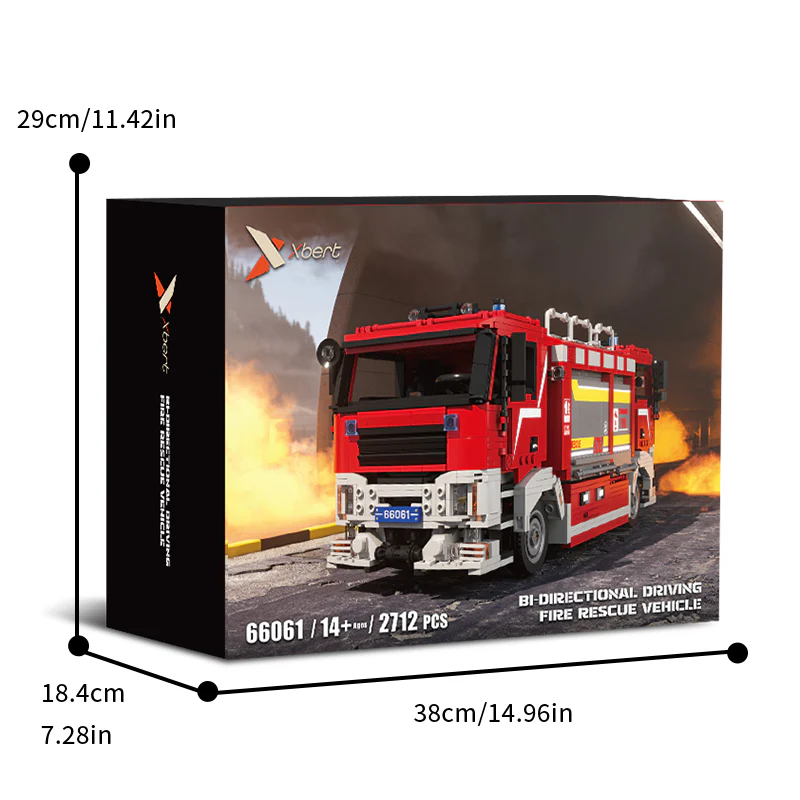 2712pcs Xbert 66061 BI-Directional. Driving Fire Rescue Vehicle - Image 2