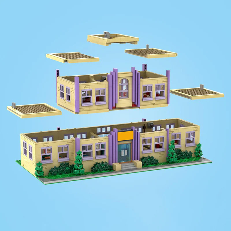 2733PCS  MOC-177723 Modular Springfield Elementary School - Image 3
