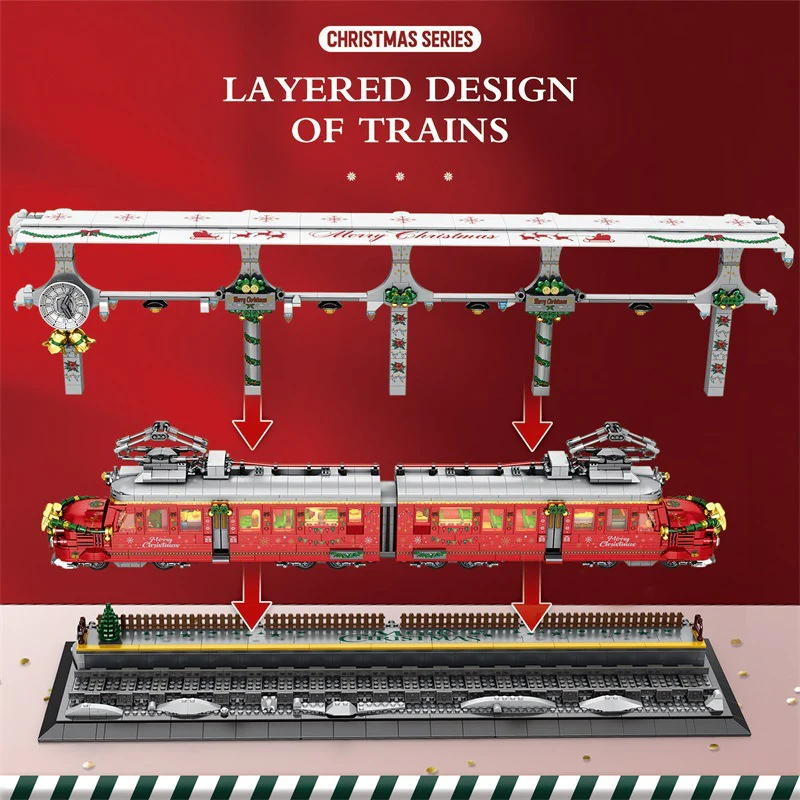 2822 pcs Reobrix 66034 Christmas Train - Image 4
