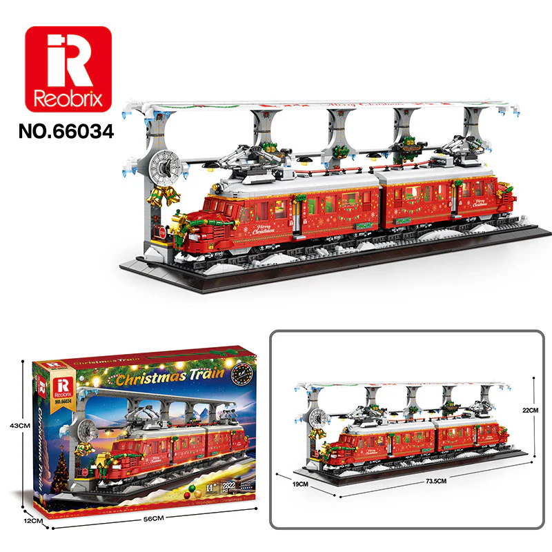 2822 pcs Reobrix 66034 Christmas Train - Image 6