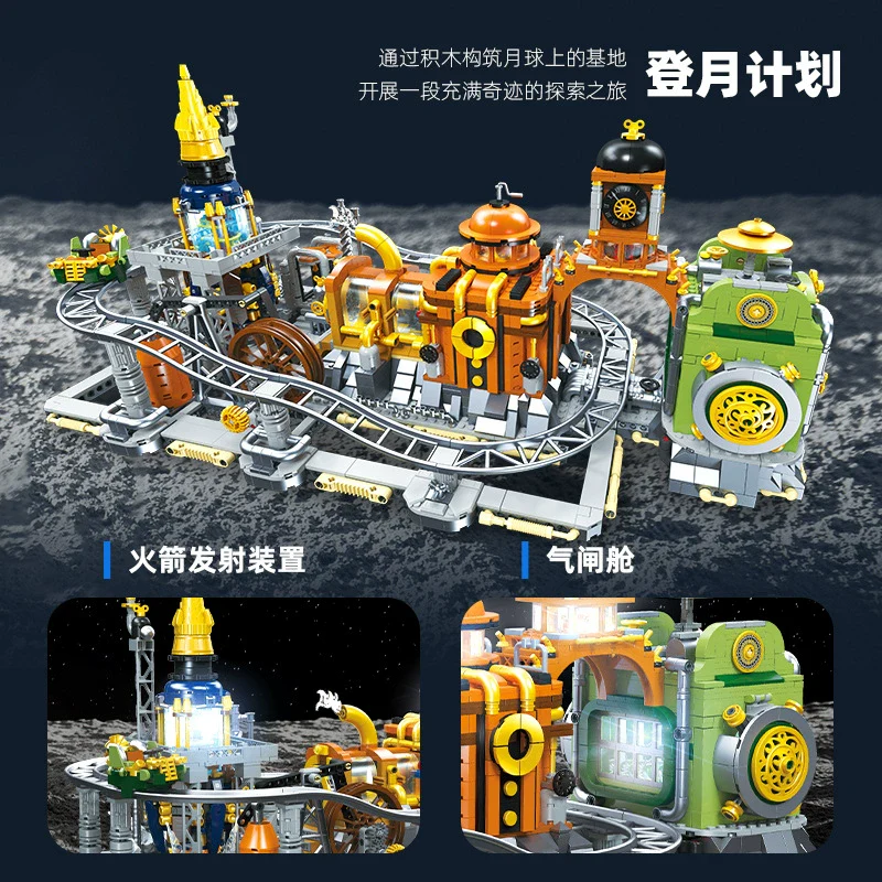 2842 pcs JIESTAR JJ9114 Steampunk: Moon Base - Image 2