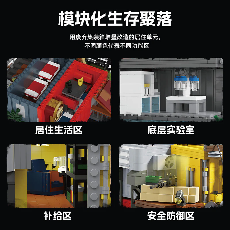 2859pcs Xbert 66202 Post Apocalyptic Survivors Base - Image 3