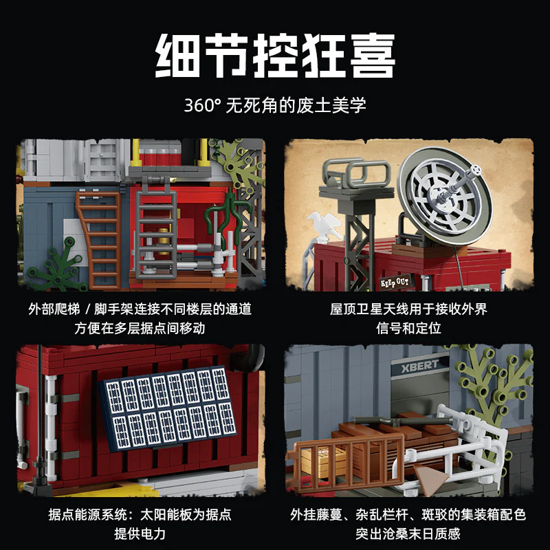 2859pcs Xbert 66202 Post Apocalyptic Survivors Base - Image 4