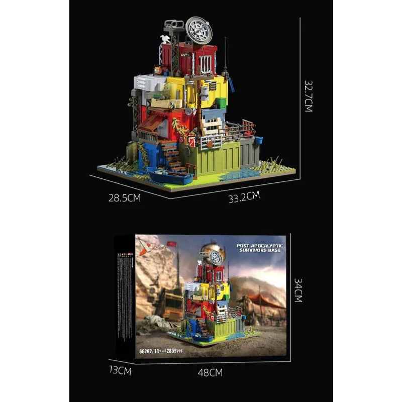2859pcs Xbert 66202 Post Apocalyptic Survivors Base - Image 6