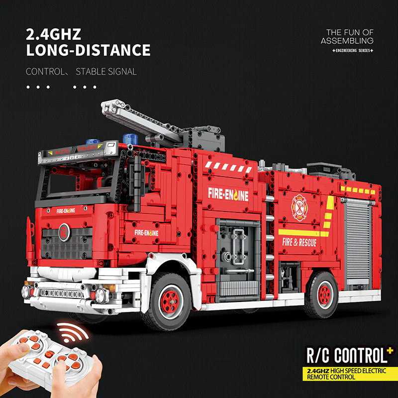 2888 PCS RB22008 Reobrix Fire Ladder Truck - Image 2