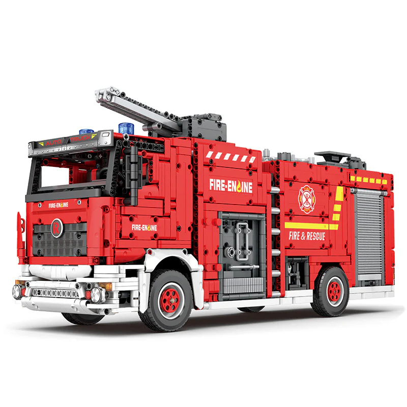 2888 PCS RB22008 Reobrix Fire Ladder Truck - Image 4