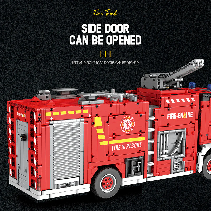 2888 PCS RB22008 Reobrix Fire Ladder Truck - Image 5