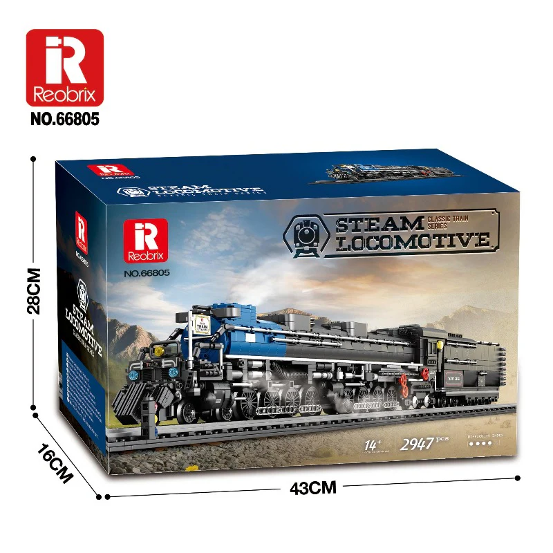 2947PCS Reobrix 66805 American Big Boy–Style Steam Locomotive - Image 6