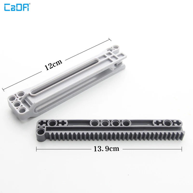 2sets 18940+18942 Gear Rack 1x14x2 Housing with Axle and Pin Holes - Image 2