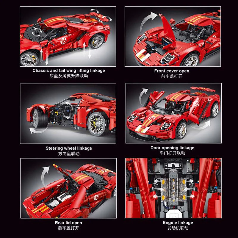 3056 pcs TGL Supercar 1:8 Available for purchase PF T5042A-T5042B - Image 2