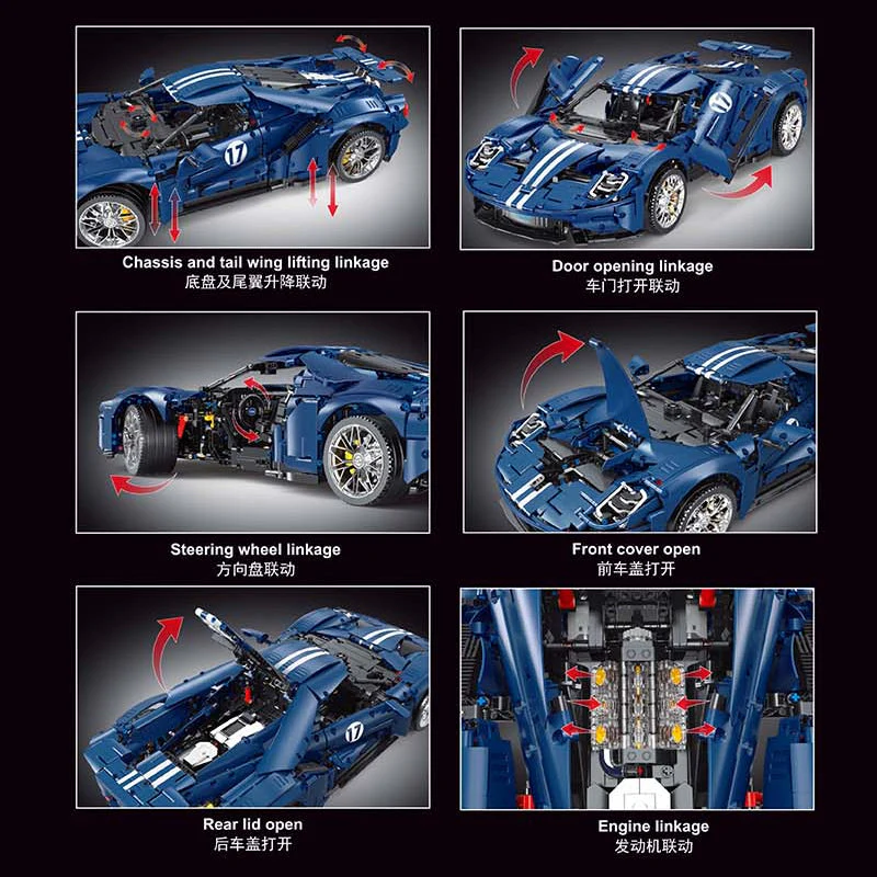 3056 pcs TGL Supercar 1:8 Available for purchase PF T5042A-T5042B - Image 5
