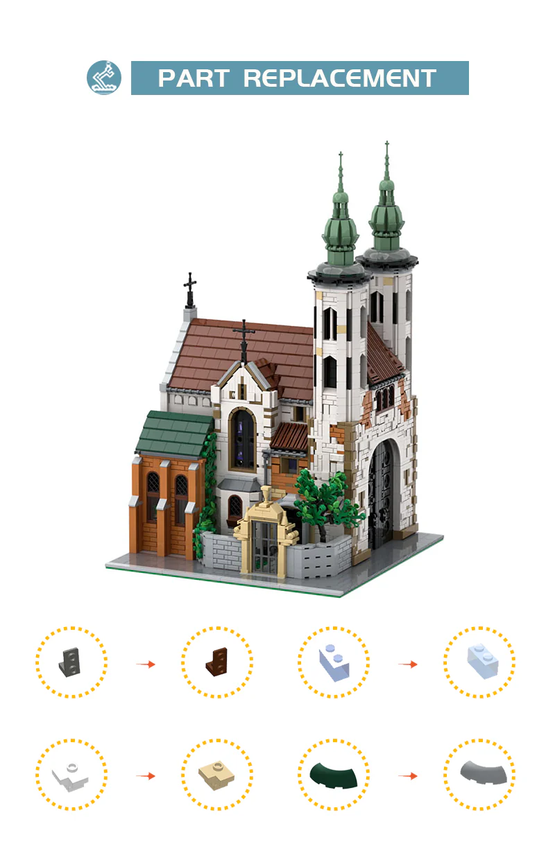 3056PCS MOC-124447 Andrew's Church - Image 7