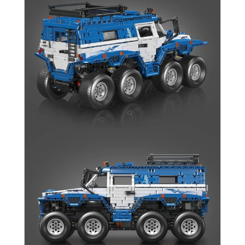 3062 PCS Mouldking 13089 Shaman 8X8 Off-Road Vehicle Blue (Dynamic Version) - Image 2
