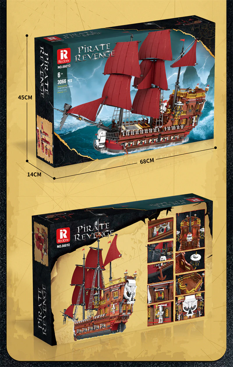 3066PCS Reobrix 66010 Pirate Revenge Ship - Image 6