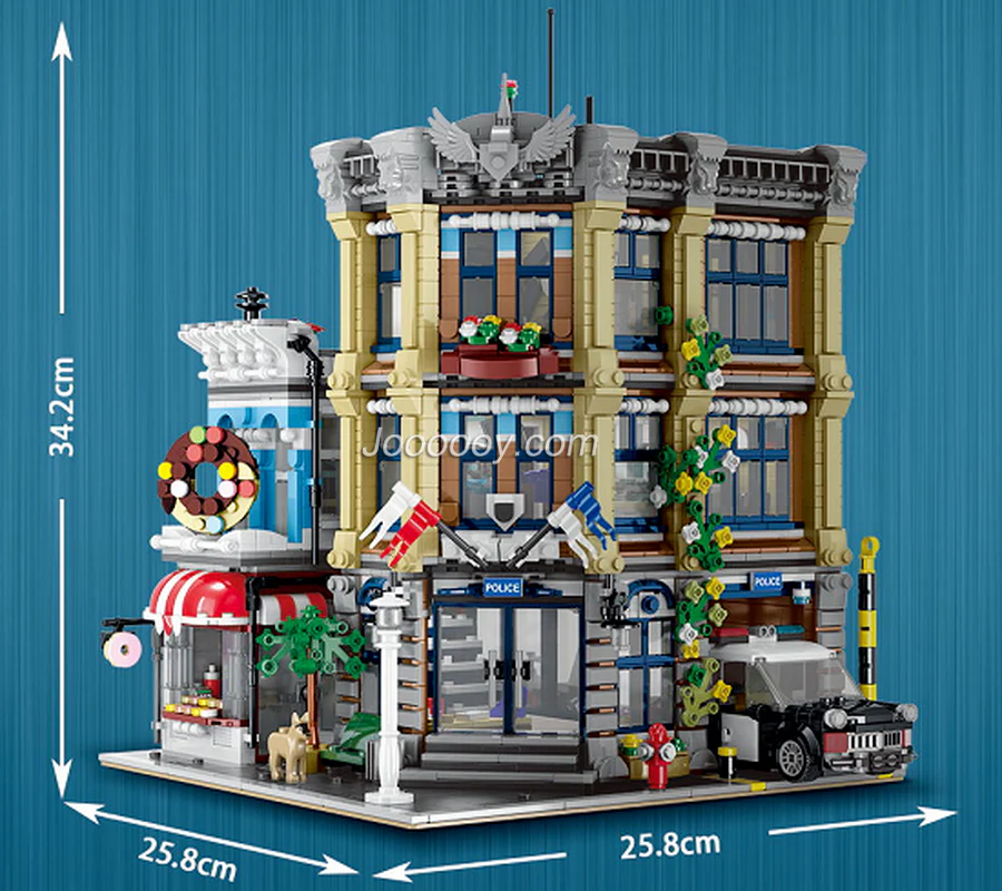 3111PCS UrGe 10199 Brick Town Police Station - Image 4