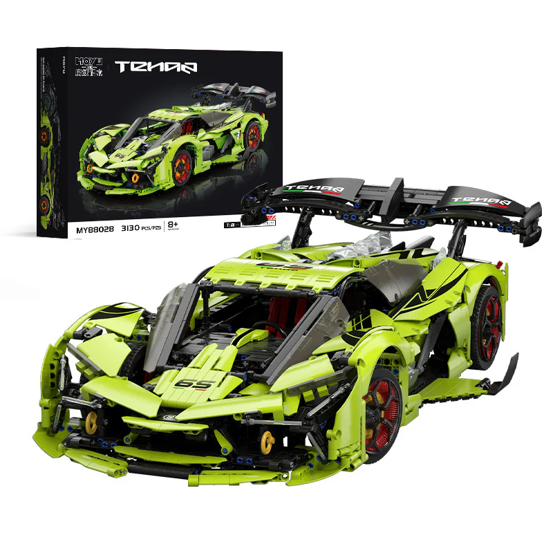 3130 pcs MOYU BLOCK MY88028 Lambo Three Thousand Years GTR Track Edition Sports Car 1:8 - Image 6