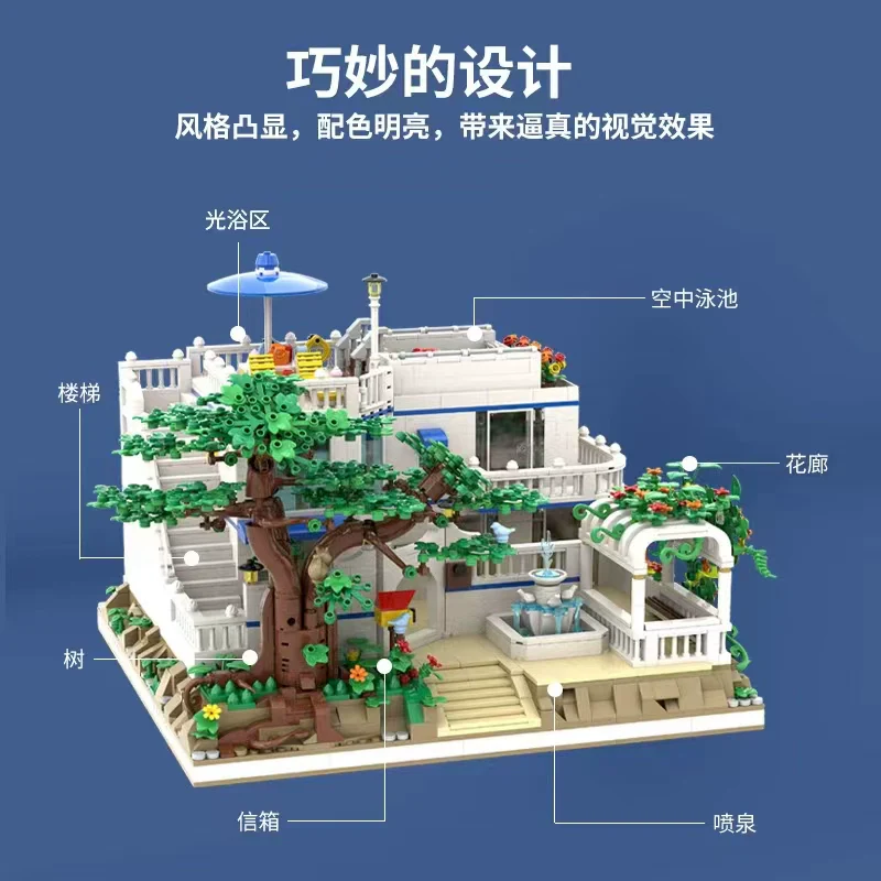 3137pcs BY TOYS B57301 GREEK VACATION VILLA  (Gobricks) - Image 4