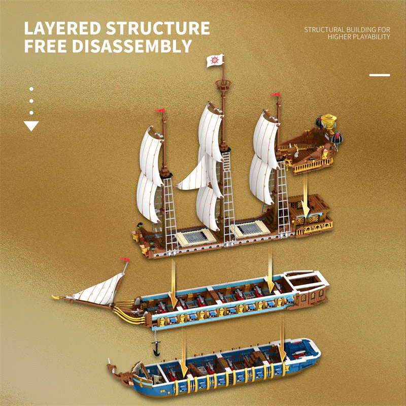 3162PCS Reobrix 66011 The Royal Sun Fleet - Image 3