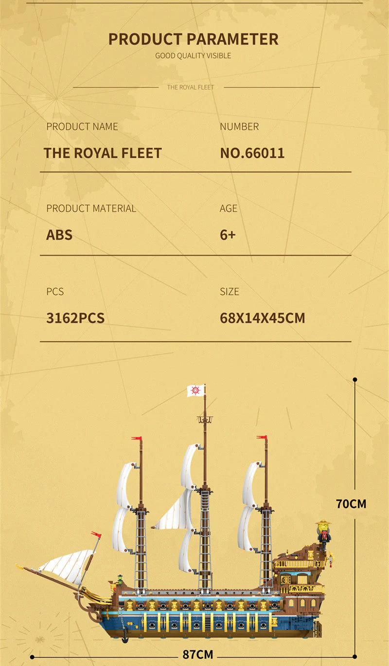 3162PCS Reobrix 66011 The Royal Sun Fleet - Image 5
