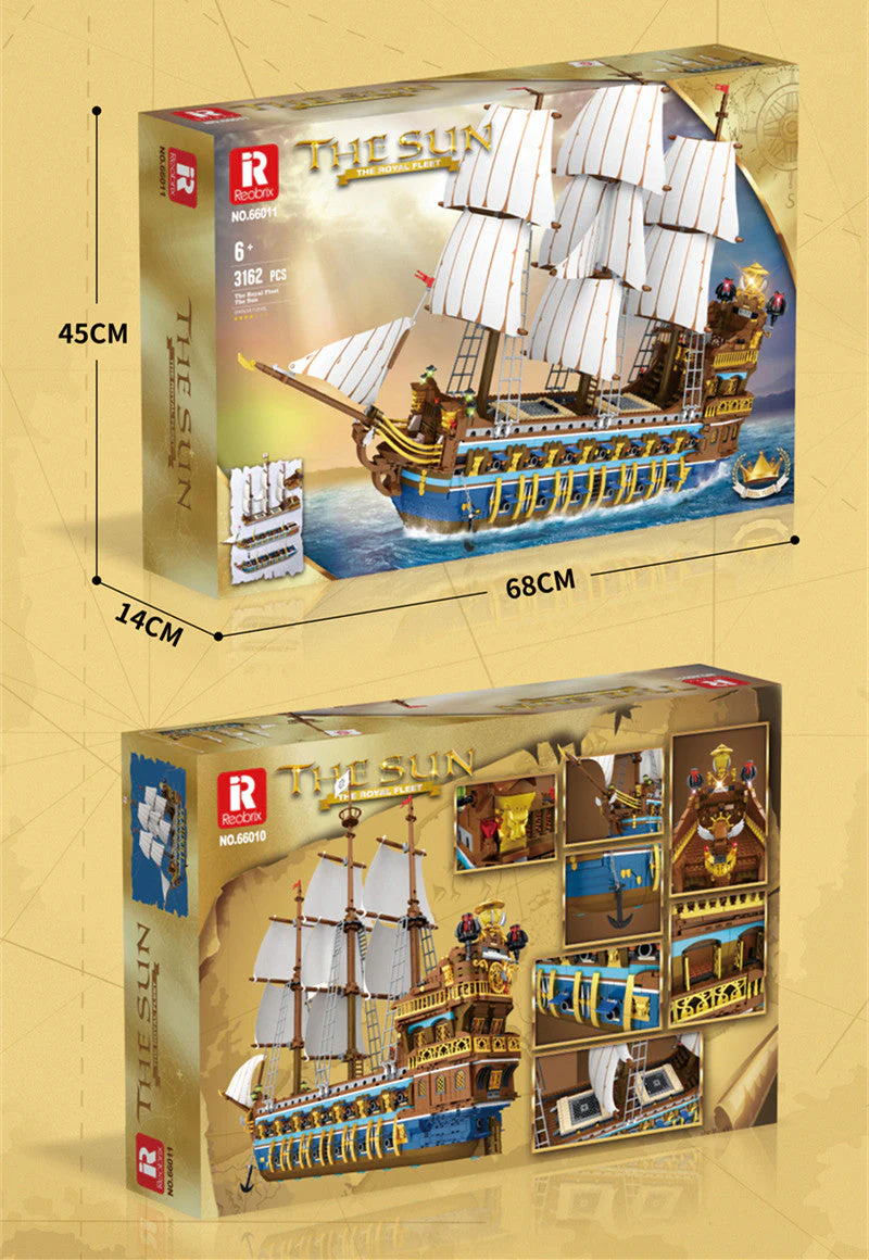 3162PCS Reobrix 66011 The Royal Sun Fleet - Image 6