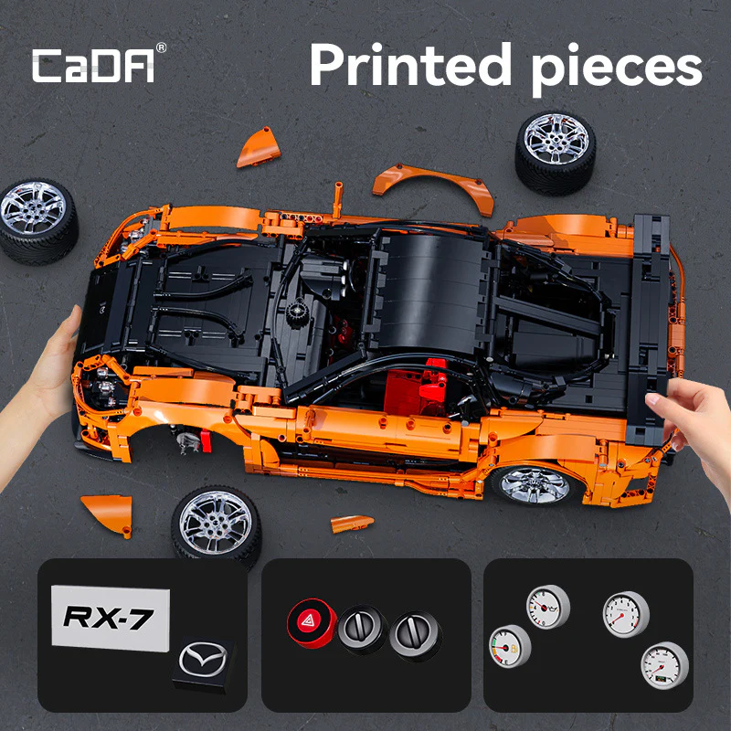 3182 pcs CaDA C61502 Han's Mazda RX-7 VeilSide Fortune 1:8 With remote control - Image 4
