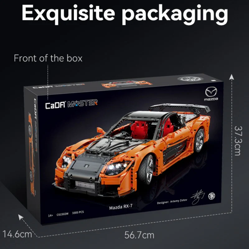 3182 pcs CaDA C61502 Han's Mazda RX-7 VeilSide Fortune 1:8 With remote control - Image 7