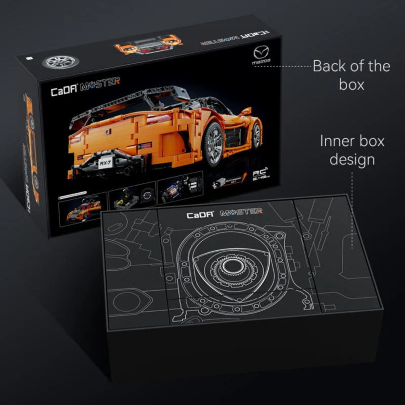 3182 pcs CaDA C61502 Han's Mazda RX-7 VeilSide Fortune 1:8 With remote control - Image 8