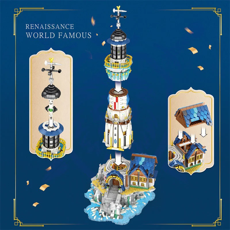 3228 PCS Reobrix 66028 European Century：Lighthouse - Image 4
