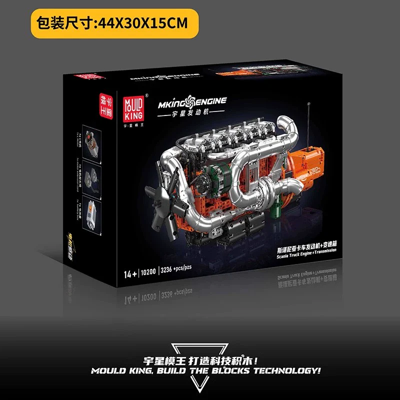 3236 pcs MouldKing 10200 Scania Truck Engine Transmission - Image 3