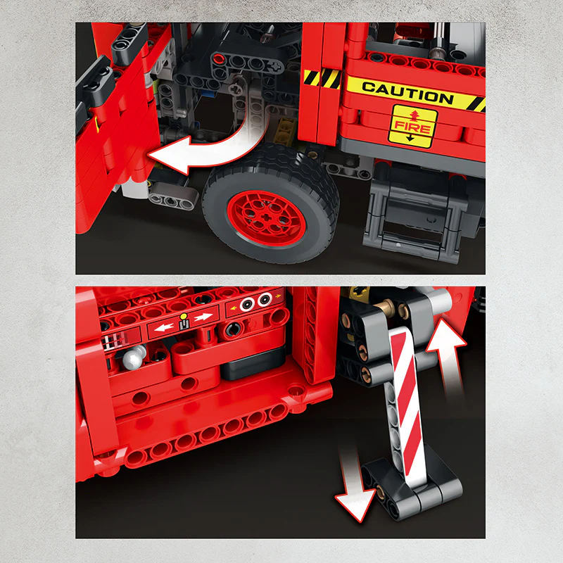 3266pcs Reobrix 22005 Mechanical Fire Engine with power pack - Image 3