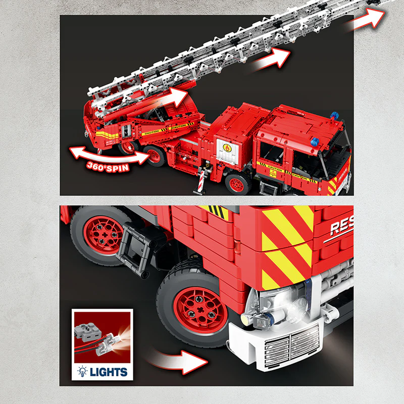 3266pcs Reobrix 22005 Mechanical Fire Engine with power pack - Image 4