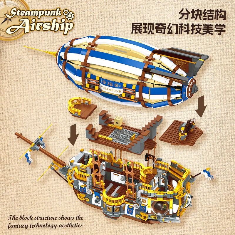 3272 pcs JIESTAR JJ9126 Steampunk Airship - Image 4