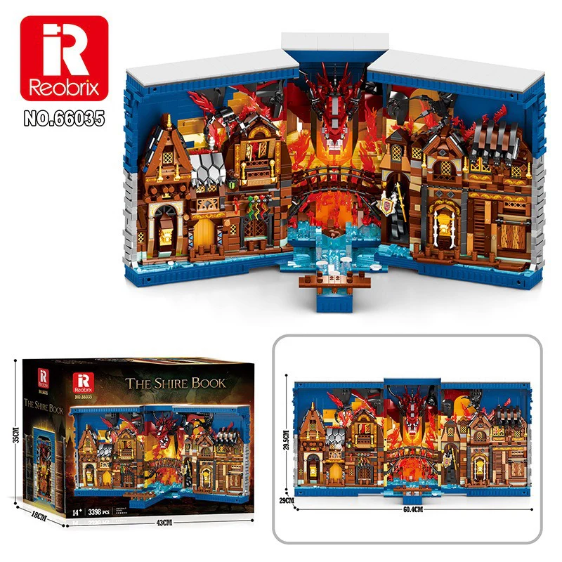 3398 pcs Reobrix 66035 The Hobbit Bookends - Image 5