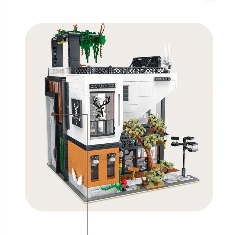 3423PCS XMORK10208 XMORKMODEL The Alley Modular with lights kit - Image 5