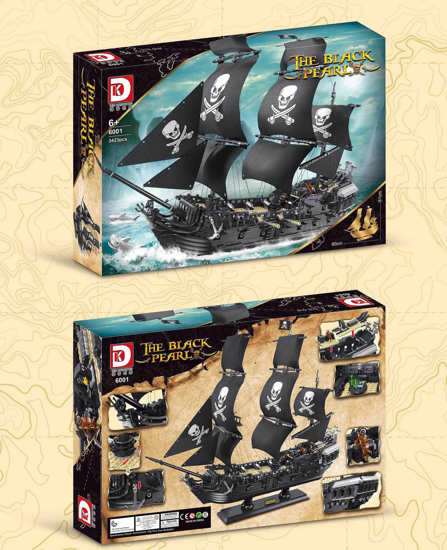 3423pcs Takke DK6001 Movie Black Pearl Pirate Ship - Image 3