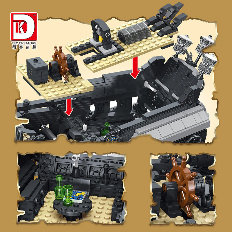 3423pcs Takke DK6001 Movie Black Pearl Pirate Ship - Image 4