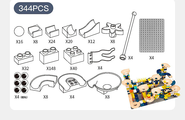 344PCS Variety Slide Track (big blocks) - Image 5