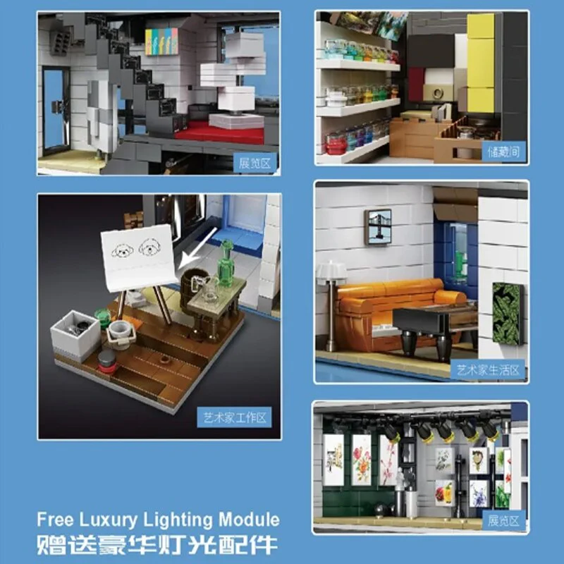 3536PCS MOULDKING 16043 Novatown：Art Gallery Showcase - Image 3