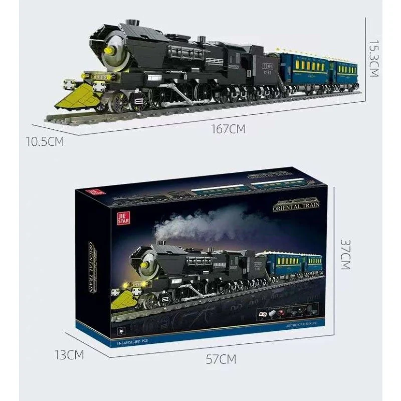 3691 pcs JIESTAR JJ9155 Steam Dongfeng train - Image 7