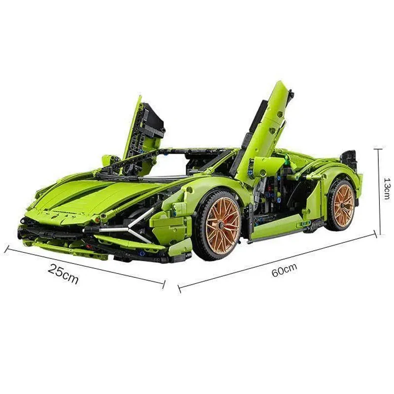 3696pcs Lamborghinin Sian FKP 37 Compatible 42115 - Image 9