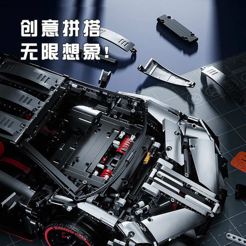 3711PCS KBOX 10522 Lamborghini Veneno Car - Image 3