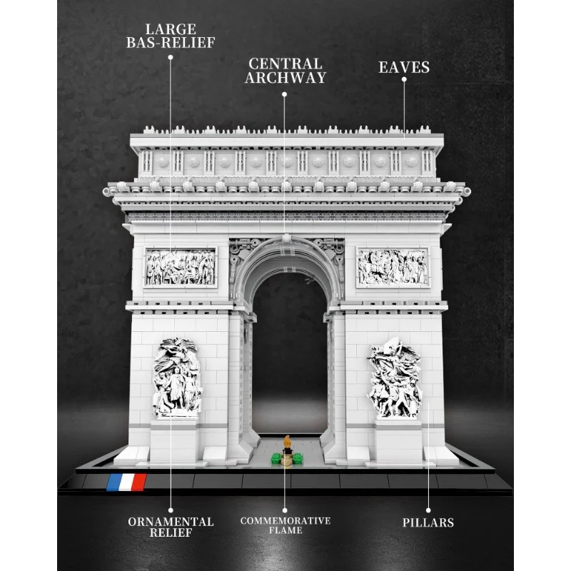3718 pcs Reobrix 66024 L'Arc de Triomphe - Image 2