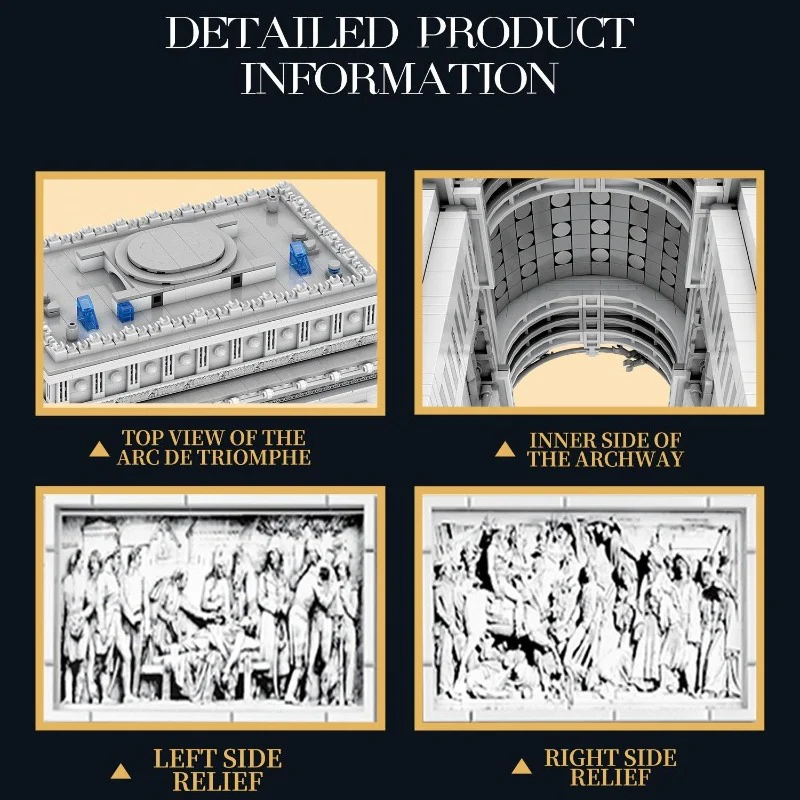3718 pcs Reobrix 66024 L'Arc de Triomphe - Image 7