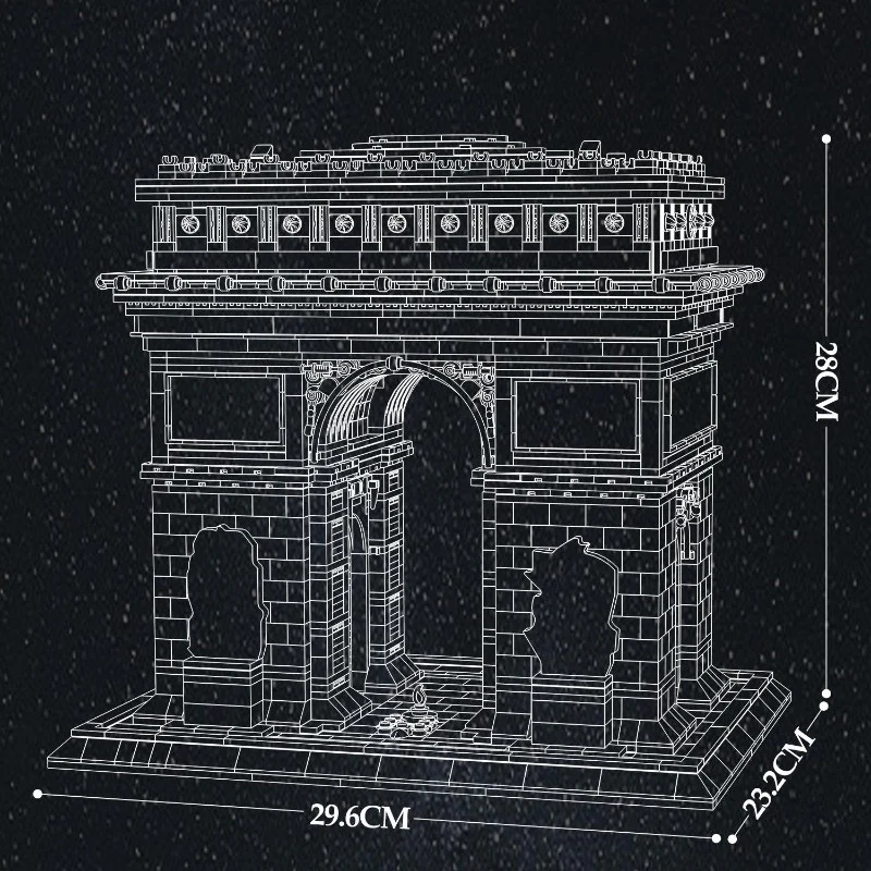 3718 pcs Reobrix 66024 L'Arc de Triomphe - Image 9