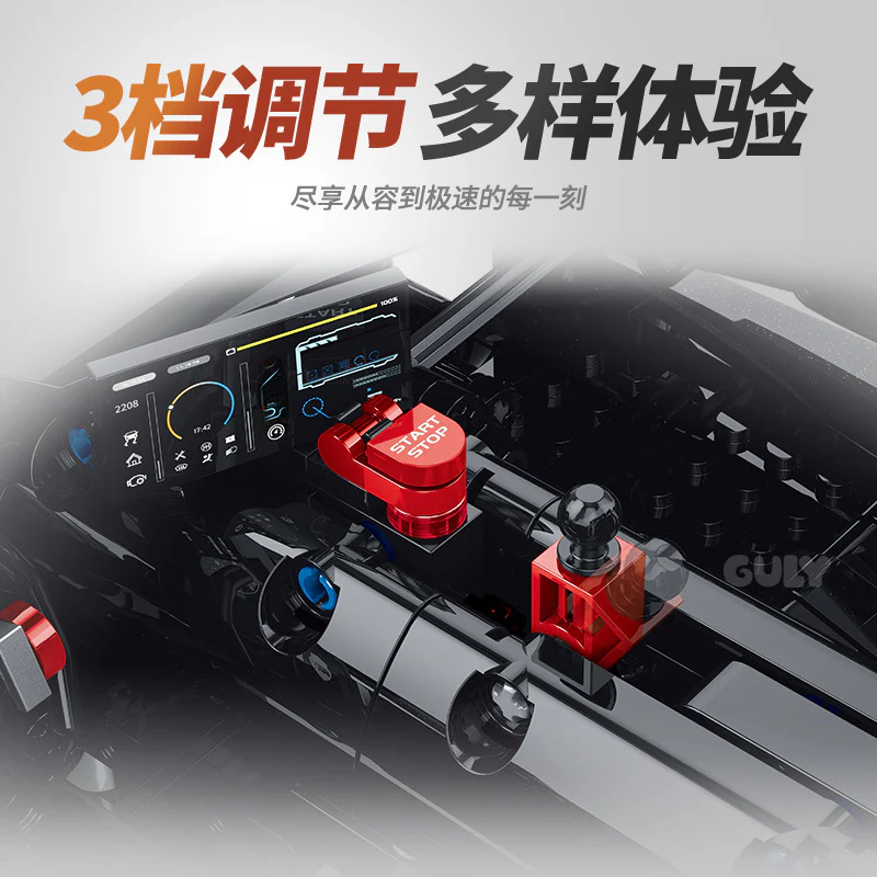 3729pcs GULY 10627 Supercar Series Ferrari 296 1:8 (Electroplating limited edition) - Image 5