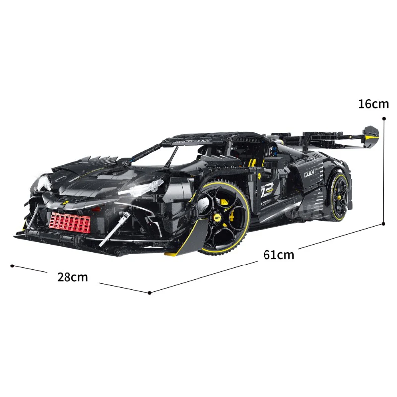 3729pcs GULY 10627 Supercar Series Ferrari 296 1:8 (Electroplating limited edition) - Image 6