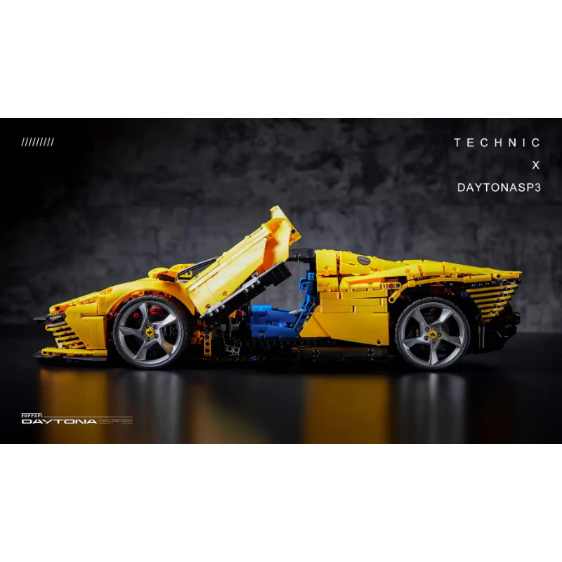 3778pcs 43143 Ferrari Daytona SP3 Yellow - Image 7