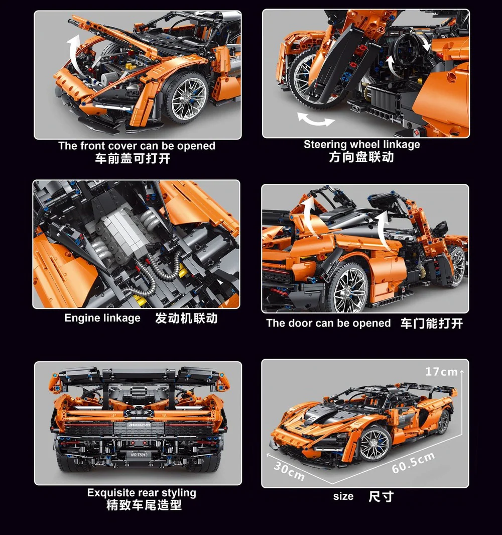 3780PCS T5013 McLarens Senna Super Hypercar Racing Car - Image 6
